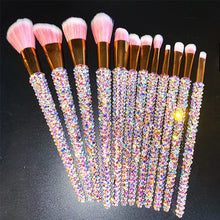 Load image into Gallery viewer, 12Pcs/set Diamond-studded Makeup Brushes Gems Makeup Beauty Tools Full Diamond Loose Powder Foundation Concealer Brush Bling
