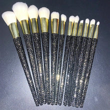 Load image into Gallery viewer, 12Pcs/set Diamond-studded Makeup Brushes Gems Makeup Beauty Tools Full Diamond Loose Powder Foundation Concealer Brush Bling
