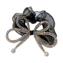 Load image into Gallery viewer, Elegant Large Bow Elastic Hair Bands Fabric Scrunchies Crystal Butterfly Girls Jewelry Rhinestone Headbands for Women Headpiece
