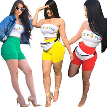 Load image into Gallery viewer, Crop Top And Shorts Two Piece Set Tracksuit Women Sets
