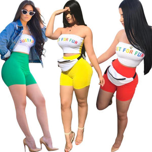 Crop Top And Shorts Two Piece Set Tracksuit Women Sets