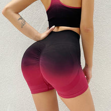 Load image into Gallery viewer, Fitness Shorts High Waist Abdominal Sports Breathable Elastic Peach Hip Lifting Leggings Quick-drying Yoga Pants Women
