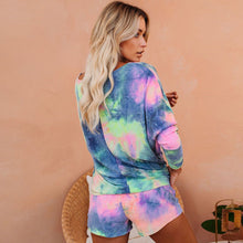 Load image into Gallery viewer, Tie Dye Colorful Print 2 Piece Set Summer Gradient Colored Long Sleeve Tracksuit Streetwear
