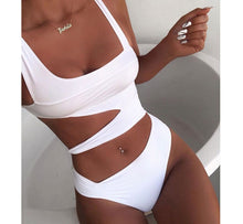 Load image into Gallery viewer, New Solid Bandage One Piece Swimsuit Women Cut Out Monokini Bathing Suit
