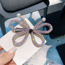 Load image into Gallery viewer, Elegant Large Bow Elastic Hair Bands Fabric Scrunchies Crystal Butterfly Girls Jewelry Rhinestone Headbands for Women Headpiece
