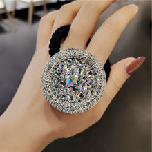 Load image into Gallery viewer, Shiny Crystal Rhinestone Thick Hair Circle Hair Rope Diamond Sweet Head Rope High Elastic Rubber Band Headdress Hair Accessory
