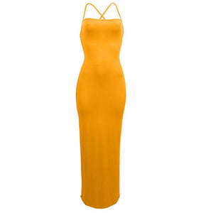 Long Maxi Dress Women Clothes Summer Elegant Backless Bandage Party Dresses Casual Bodycon Dress