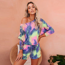 Load image into Gallery viewer, Tie Dye Colorful Print 2 Piece Set Summer Gradient Colored Long Sleeve Tracksuit Streetwear
