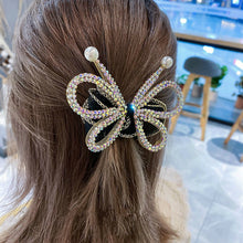 Load image into Gallery viewer, Elegant Large Bow Elastic Hair Bands Fabric Scrunchies Crystal Butterfly Girls Jewelry Rhinestone Headbands for Women Headpiece
