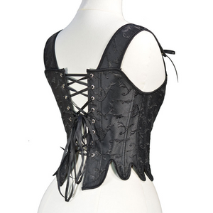 Carved flower petal shaped corset with fishbone crop top