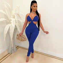 Load image into Gallery viewer, Hollow Out Bodycon Jumpsuit Backless Off Shoulder Summer Vacation Outfits for Women One Piece Rompers
