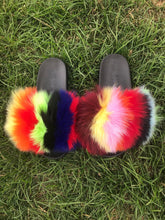 Load image into Gallery viewer, New Arrival Women Real Fur Slippers Luxury Quality Slides Ladies Plush Fluffy Candy Color Fur Flip Flops
