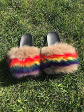 Load image into Gallery viewer, New Arrival Women Real Fur Slippers Luxury Quality Slides Ladies Plush Fluffy Candy Color Fur Flip Flops
