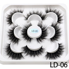 Load image into Gallery viewer, 5 Pairs 25mm 3D Mink Lashes Bulk Volume Fluffy Natural False Eyelashes Thick Dramatic Mink Eyelashes
