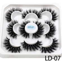 Load image into Gallery viewer, 5 Pairs 25mm 3D Mink Lashes Bulk Volume Fluffy Natural False Eyelashes Thick Dramatic Mink Eyelashes
