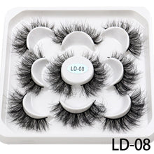 Load image into Gallery viewer, 5 Pairs 25mm 3D Mink Lashes Bulk Volume Fluffy Natural False Eyelashes Thick Dramatic Mink Eyelashes
