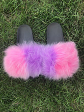 Load image into Gallery viewer, New Arrival Women Real Fur Slippers Luxury Quality Slides Ladies Plush Fluffy Candy Color Fur Flip Flops
