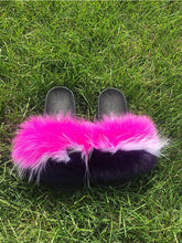 Load image into Gallery viewer, New Arrival Women Real Fur Slippers Luxury Quality Slides Ladies Plush Fluffy Candy Color Fur Flip Flops
