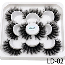 Load image into Gallery viewer, 5 Pairs 25mm 3D Mink Lashes Bulk Volume Fluffy Natural False Eyelashes Thick Dramatic Mink Eyelashes
