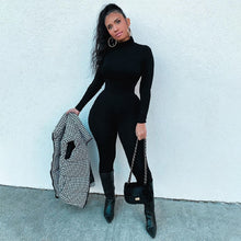 Load image into Gallery viewer, Long Sleeve Solid Turtleneck Skinny Bodycon Jumpsuit Women Fashion Streetwear Casual Romper
