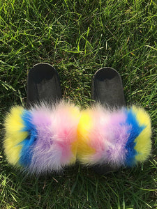 New Arrival Women Real Fur Slippers Luxury Quality Slides Ladies Plush Fluffy Candy Color Fur Flip Flops