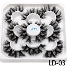 Load image into Gallery viewer, 5 Pairs 25mm 3D Mink Lashes Bulk Volume Fluffy Natural False Eyelashes Thick Dramatic Mink Eyelashes
