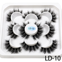 Load image into Gallery viewer, 5 Pairs 25mm 3D Mink Lashes Bulk Volume Fluffy Natural False Eyelashes Thick Dramatic Mink Eyelashes
