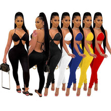 Load image into Gallery viewer, Hollow Out Bodycon Jumpsuit Backless Off Shoulder Summer Vacation Outfits for Women One Piece Rompers
