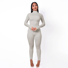 Load image into Gallery viewer, Long Sleeve Solid Turtleneck Skinny Bodycon Jumpsuit Women Fashion Streetwear Casual Romper
