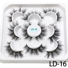 Load image into Gallery viewer, 5 Pairs 25mm 3D Mink Lashes Bulk Volume Fluffy Natural False Eyelashes Thick Dramatic Mink Eyelashes
