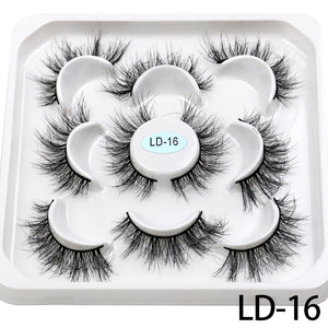 5 Pairs 25mm 3D Mink Lashes Bulk Volume Fluffy Natural False Eyelashes Thick Dramatic Mink Eyelashes