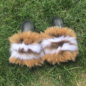 New Arrival Women Real Fur Slippers Luxury Quality Slides Ladies Plush Fluffy Candy Color Fur Flip Flops