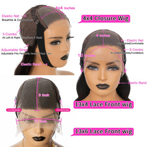 HD Transparent 13X6 Body Wave Lace Front Wig 180% Brazilian Wigs For Women Glueless Pre Plucked 13x4 Human Hair Lace Frontal Wig