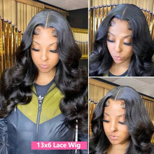 Load image into Gallery viewer, HD Transparent 13X6 Body Wave Lace Front Wig 180% Brazilian Wigs For Women Glueless Pre Plucked 13x4 Human Hair Lace Frontal Wig
