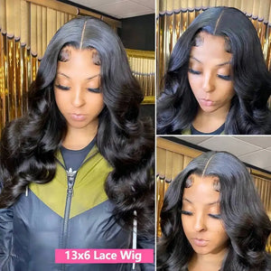 HD Transparent 13X6 Body Wave Lace Front Wig 180% Brazilian Wigs For Women Glueless Pre Plucked 13x4 Human Hair Lace Frontal Wig