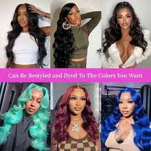 Load image into Gallery viewer, HD Transparent 13X6 Body Wave Lace Front Wig 180% Brazilian Wigs For Women Glueless Pre Plucked 13x4 Human Hair Lace Frontal Wig
