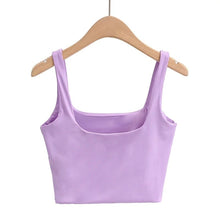 Load image into Gallery viewer, Summer Women Sleeveless Tops Fashion Short Square Collar Tank Tops
