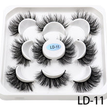 Load image into Gallery viewer, 5 Pairs 25mm 3D Mink Lashes Bulk Volume Fluffy Natural False Eyelashes Thick Dramatic Mink Eyelashes
