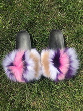 Load image into Gallery viewer, New Arrival Women Real Fur Slippers Luxury Quality Slides Ladies Plush Fluffy Candy Color Fur Flip Flops
