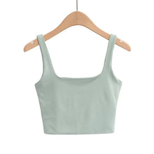 Load image into Gallery viewer, Summer Women Sleeveless Tops Fashion Short Square Collar Tank Tops
