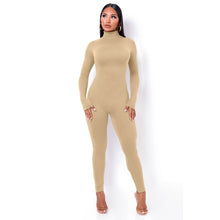 Load image into Gallery viewer, Long Sleeve Solid Turtleneck Skinny Bodycon Jumpsuit Women Fashion Streetwear Casual Romper
