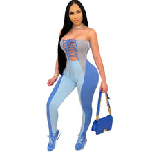 Load image into Gallery viewer, Jumpsuit Sexy Hollow Out Lace Up Patchwork Bodycon Jumpsuit One Piece Outfit
