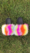 Load image into Gallery viewer, New Arrival Women Real Fur Slippers Luxury Quality Slides Ladies Plush Fluffy Candy Color Fur Flip Flops
