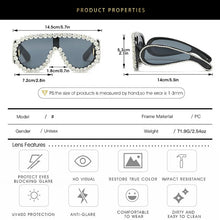 Load image into Gallery viewer, Luxury Oversized Mirror Coating Women Goggle Sunglasses Uv400 Large Frame Rhinestone Sunglasses Personality Hip Hop Sunglasses
