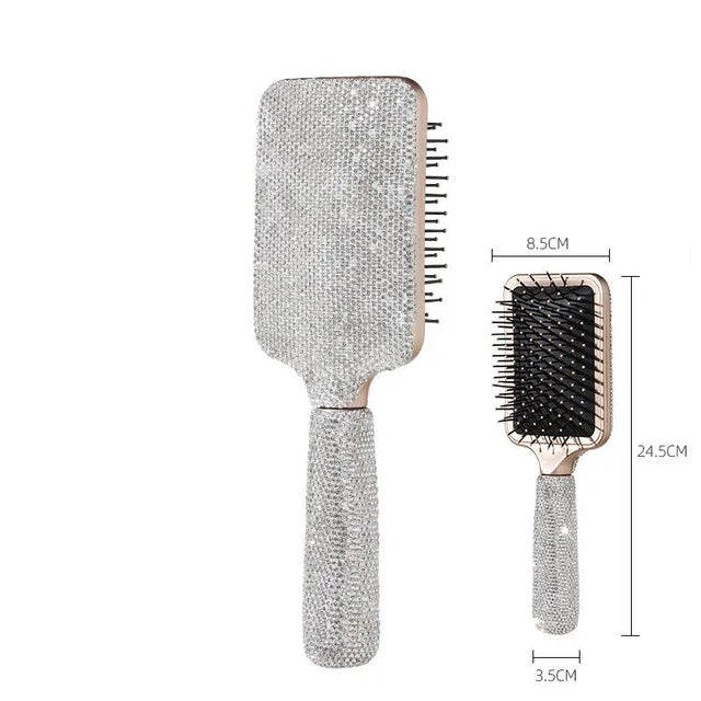 Luxury Rhinestone Comb Portable Travel Massage Hair Comb Anti-static Detangling Hairbrush Hairdressing Styling Beauty Tool Decor