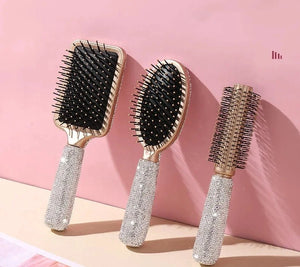 Luxury Rhinestone Comb Portable Travel Massage Hair Comb Anti-static Detangling Hairbrush Hairdressing Styling Beauty Tool Decor