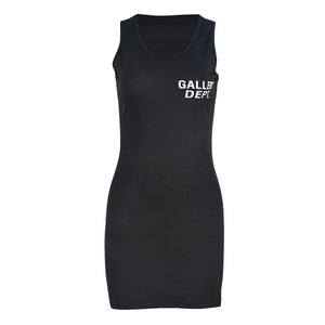 Gallery Dept Inspired Letter Print Cami Tank Dress Soft Sleeveless Women Stretchy Pullover