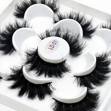 Load image into Gallery viewer, 5 Pairs 25mm 3D Mink Lashes Bulk Volume Fluffy Natural False Eyelashes Thick Dramatic Mink Eyelashes
