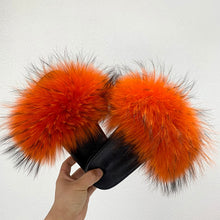 Load image into Gallery viewer, Fur Slippers For Women Fluffy Fuzzy Flat Slides Fashion Sandals Flip Flops
