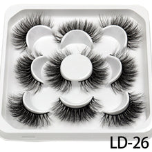 Load image into Gallery viewer, 5 Pairs 25mm 3D Mink Lashes Bulk Volume Fluffy Natural False Eyelashes Thick Dramatic Mink Eyelashes
